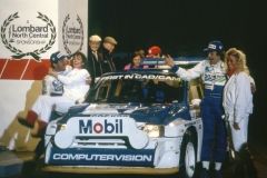 Tony Pond celebrates 1986 RAC rally in an MG Metro 6R4
